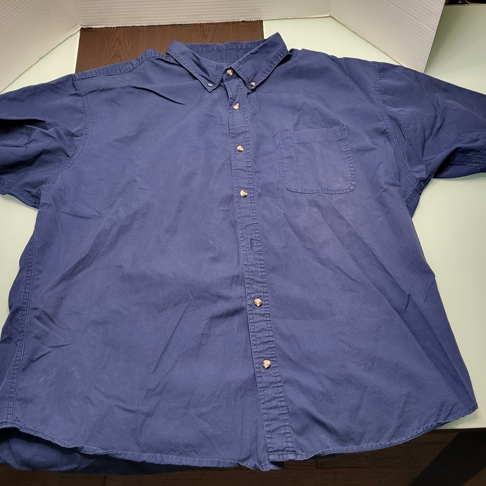 Midwest Traders Buttondown short sleeve shirt Navy Blue 2XL